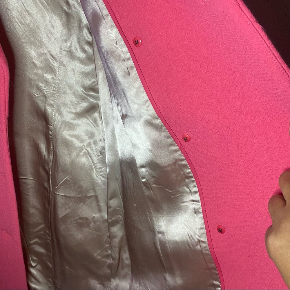 Like New J.Crew Double-Breasted Coat, Italian Double Cloth In Pink - Size 8 - Picture 9 of 9